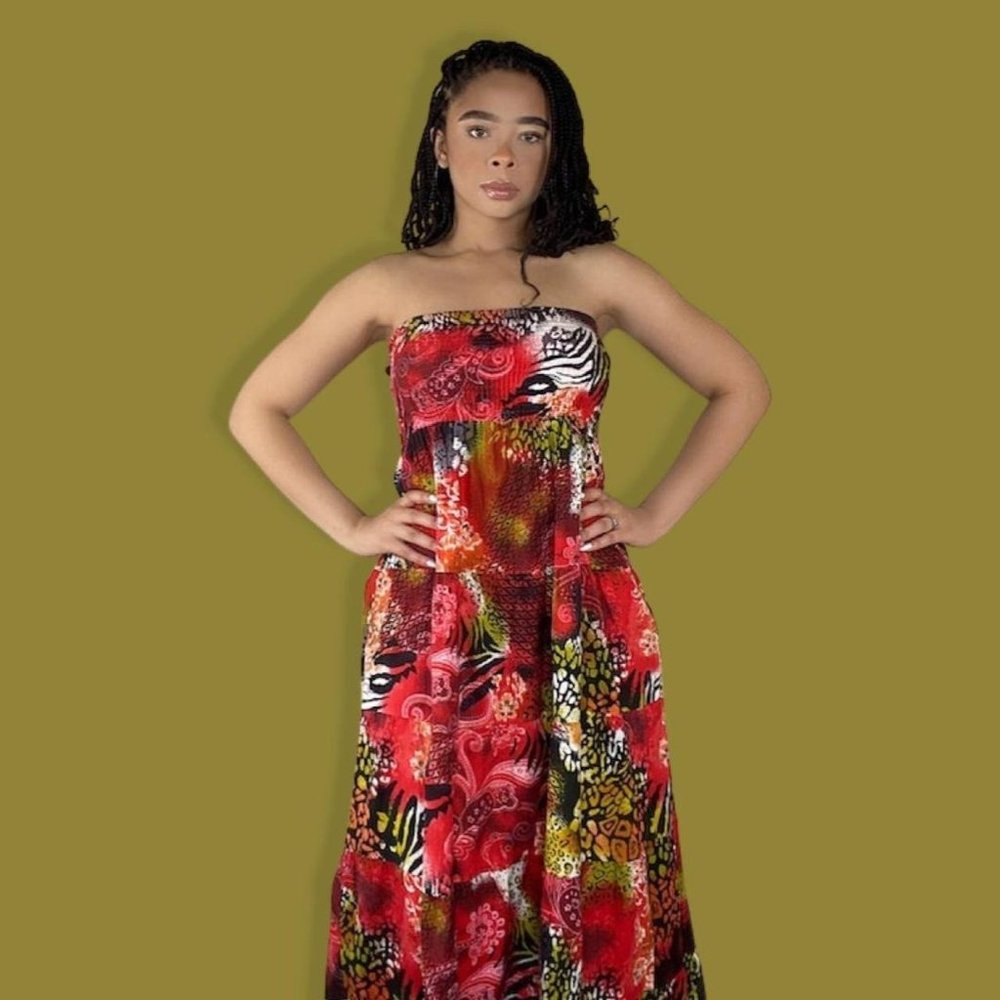 Vintage 80s/90s Patchwork Maxi Dress